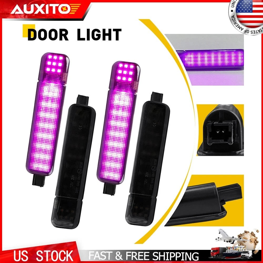 4X LED Door Panel Lights Smoked Purple for Chevrolet Suburban 1500 2500 (2015–2020)