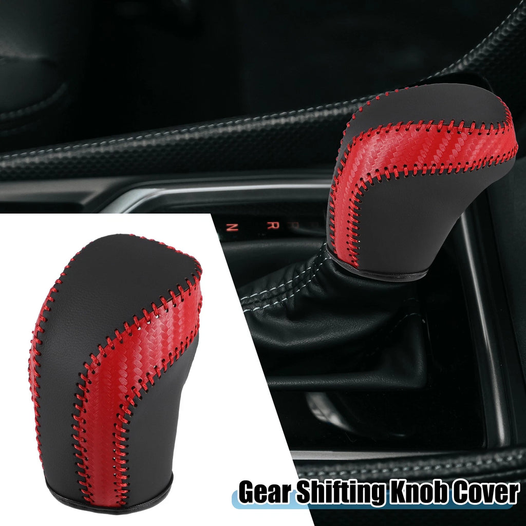 Gear Shifting Knob Cover for Toyota Corolla (2019–2022) Red Black Stitches
