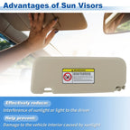 Right Side Sun Visor for Hyundai Accent 2011-2015 - Beige