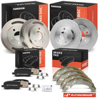 Set of 4 Disc Brake Rotors and Brake Drum Shoes for Chevy Cobalt (2005–2010)