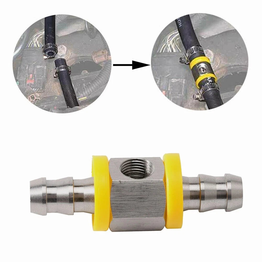 Fuel Line Pressure Gauge Sensor T-Fitting Adapter for GlowShift (1/2”)