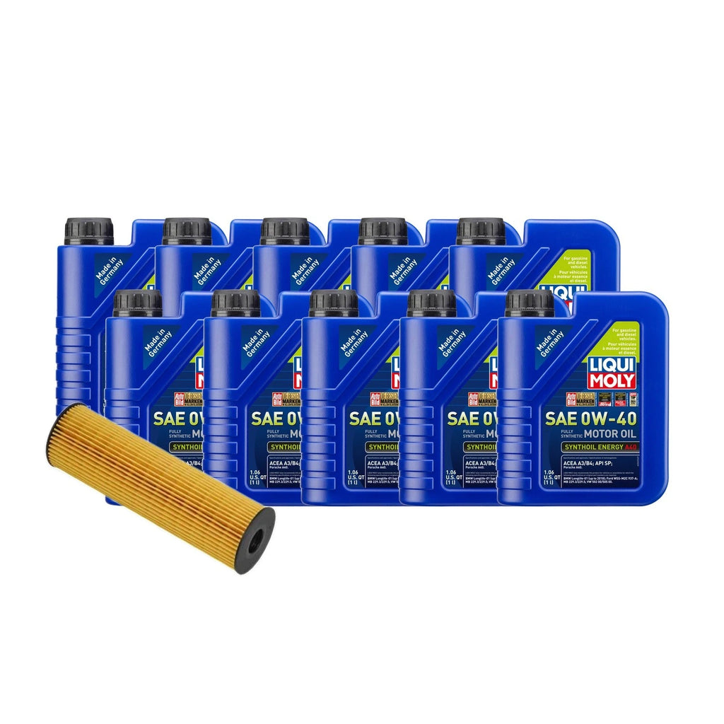 Liqui Moly 10L Synthoil Premium SAE 0W40 Oil Change Kit for Mercedes M120 (1990–1999)