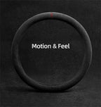 38cm Black Suede Alcantara Steering Wheel Cover for Universal Cars