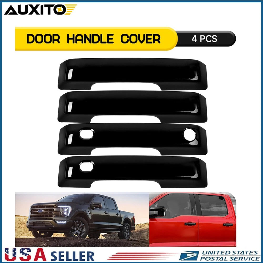 Set of 4 Door Handle Covers for Ford F150 (2021–2024) - Gloss Black