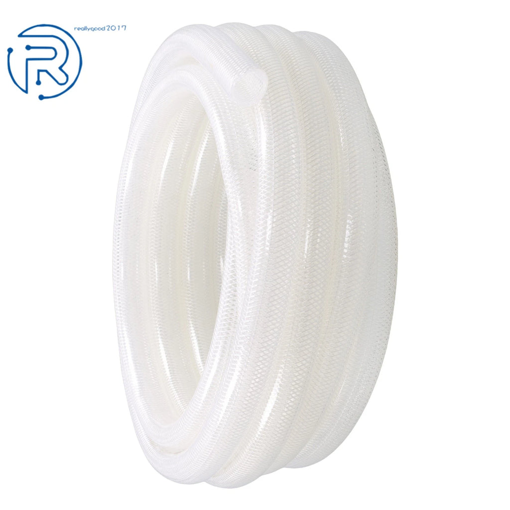 25 Ft Heavy Duty Braided Clear PVC Tubing 3/4" ID × 1" OD