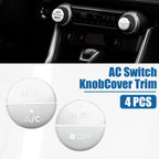 Set of 4 AC Switch Knob Cover Trim for Toyota RAV4 (2019–2022) Aluminum Silver
