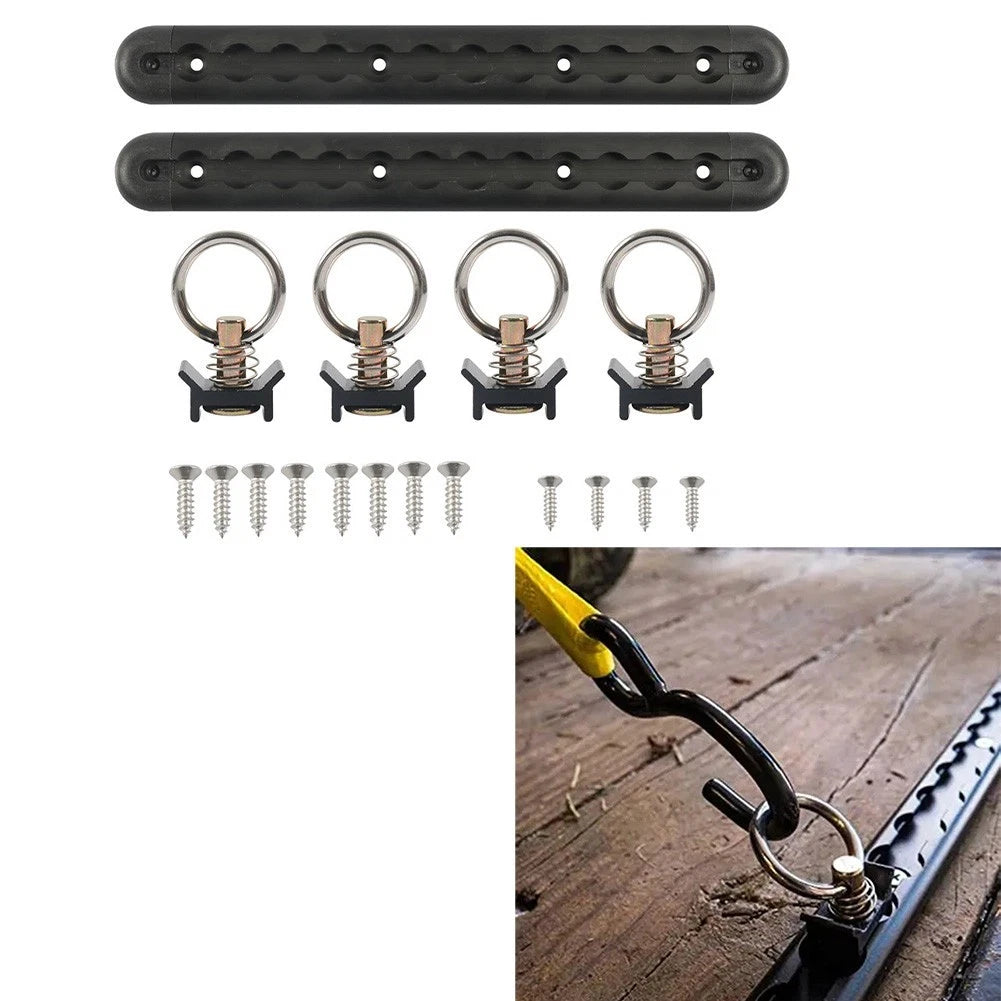Set of 2 Cargo Control L Track Tie Down System 12 Inch Aluminum Rails