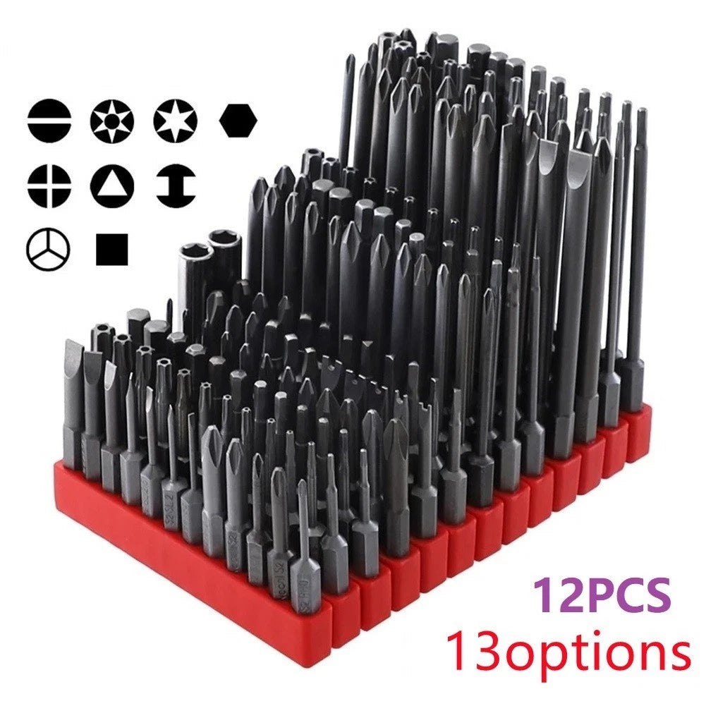 12PCS Screwdriver Bit Set with Magnetic Alloy Steel Shaft