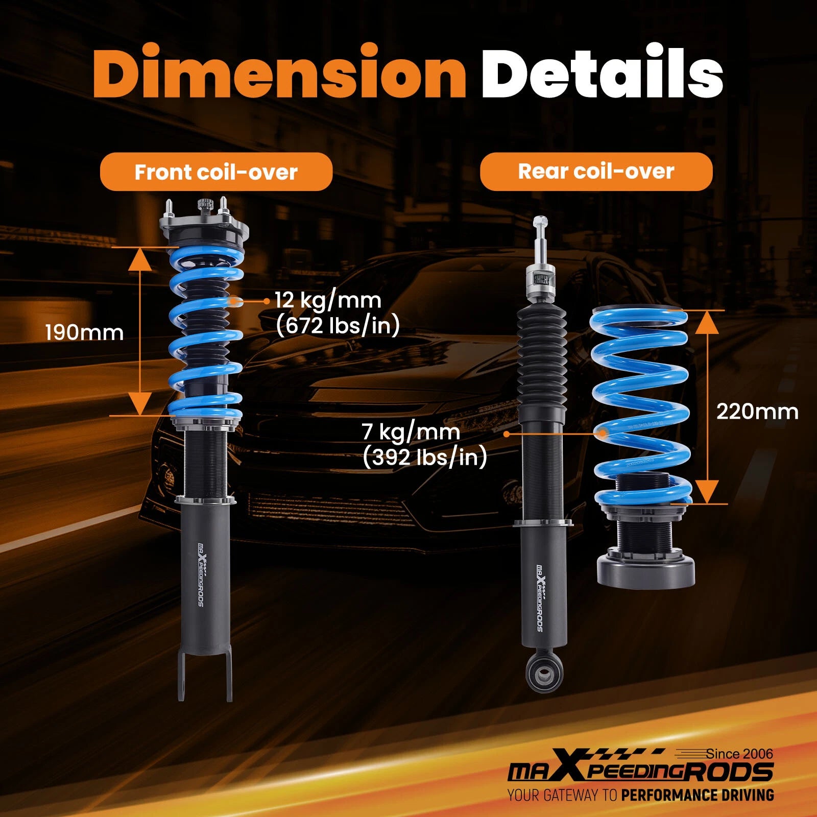 Coilover Kit for Mercedes E320 E350 Sedan RWD (2003-2009)