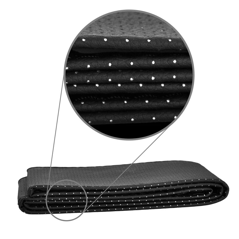 Steering Wheel Cover for Universal Fit (DIY, PU Leather, Anti-slip, Black)