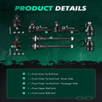 8PCS Front Suspension Kit Ball Joints Tie Rods for Dodge Durango (1998–1999)
