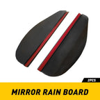 Set of 2 Black Universal Car Rear View Mirror Eyebrow Guards
