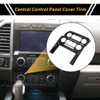 1 Pcs Central Control Panel Cover Trim for Ford F-150 (2015–2020) Carbon Fiber Black