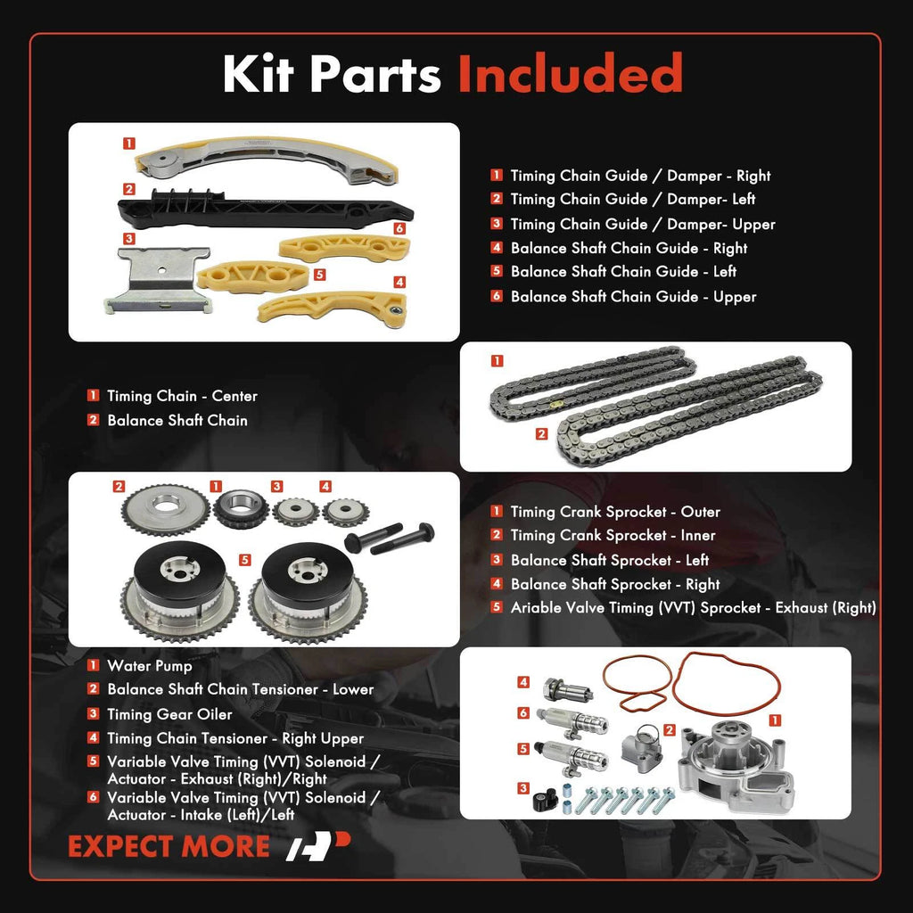 Set of 20 Timing Belts & Water Pumps for Buick Regal 2011, Chevrolet HHR