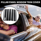 7pcs Car Pillar Window Trim Cover for Ford Explorer (2002–2010) Black Carbon Fiber