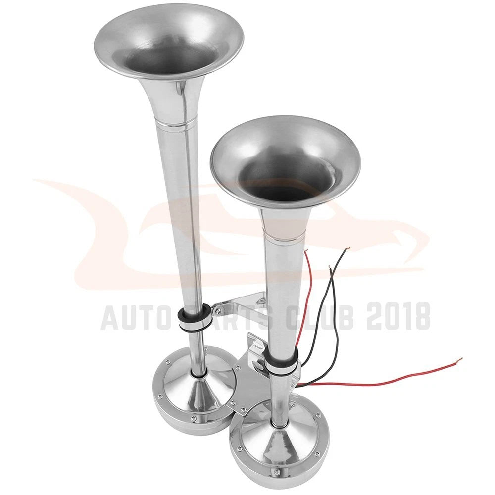 Dual Trumpet Electric Train Air Horn for Marine Use (304 Stainless Steel)