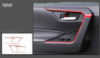4 x ABS Red Door Upper Armrest Stripe Cover Trim for Toyota RAV4 (2019–2023)