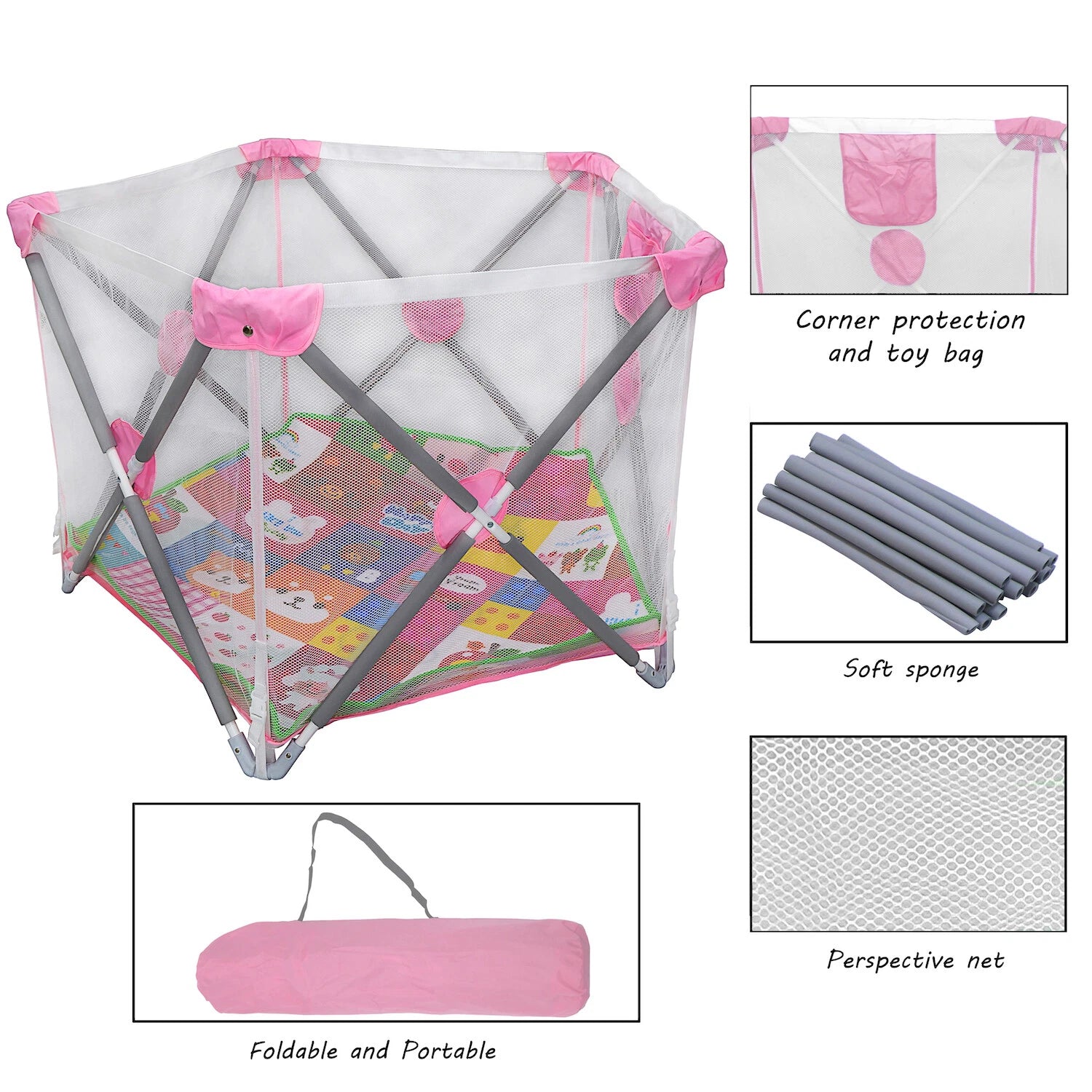 Portable Baby Playpen Safety Play Yard Activity Center Fence Indoor