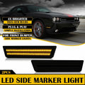 Set of 2 Smoke LED Front Side Marker Lamps for Dodge Challenger (2008–2014)