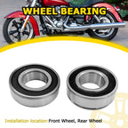 Front & Rear Wheel Bearings for Harley Davidson FXDB Dyna Street Bob (2008–2017) EXV