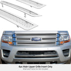 Upper Stainless Steel Chrome Mesh Grille Insert for Ford Expedition (2015-2017)