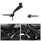 Black Passenger Footpegs Footrests for Honda Rebel CMX300 CMX500 (2017–2024)