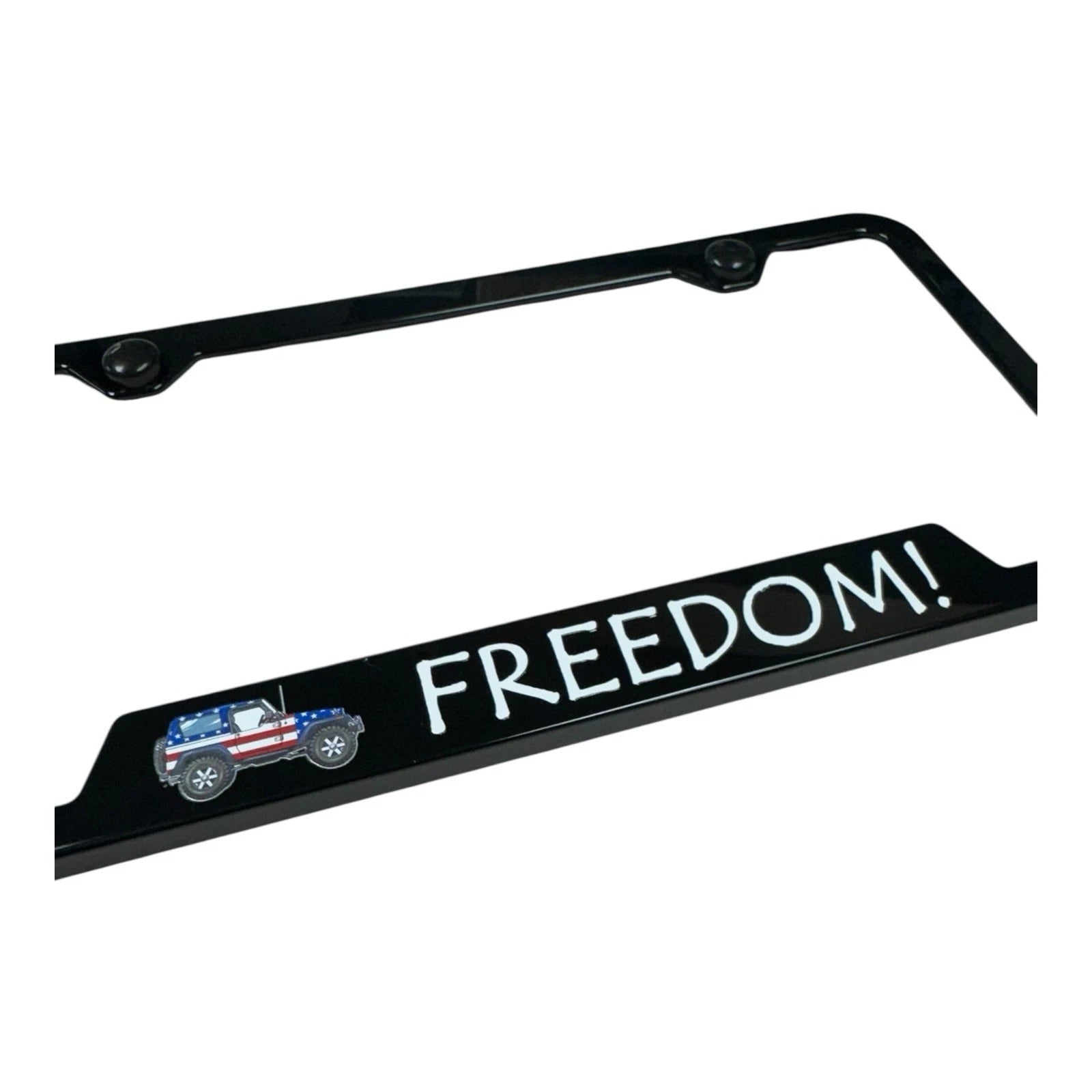 Black Plastic Notched License Plate Frame for Jeep (2011–2024)