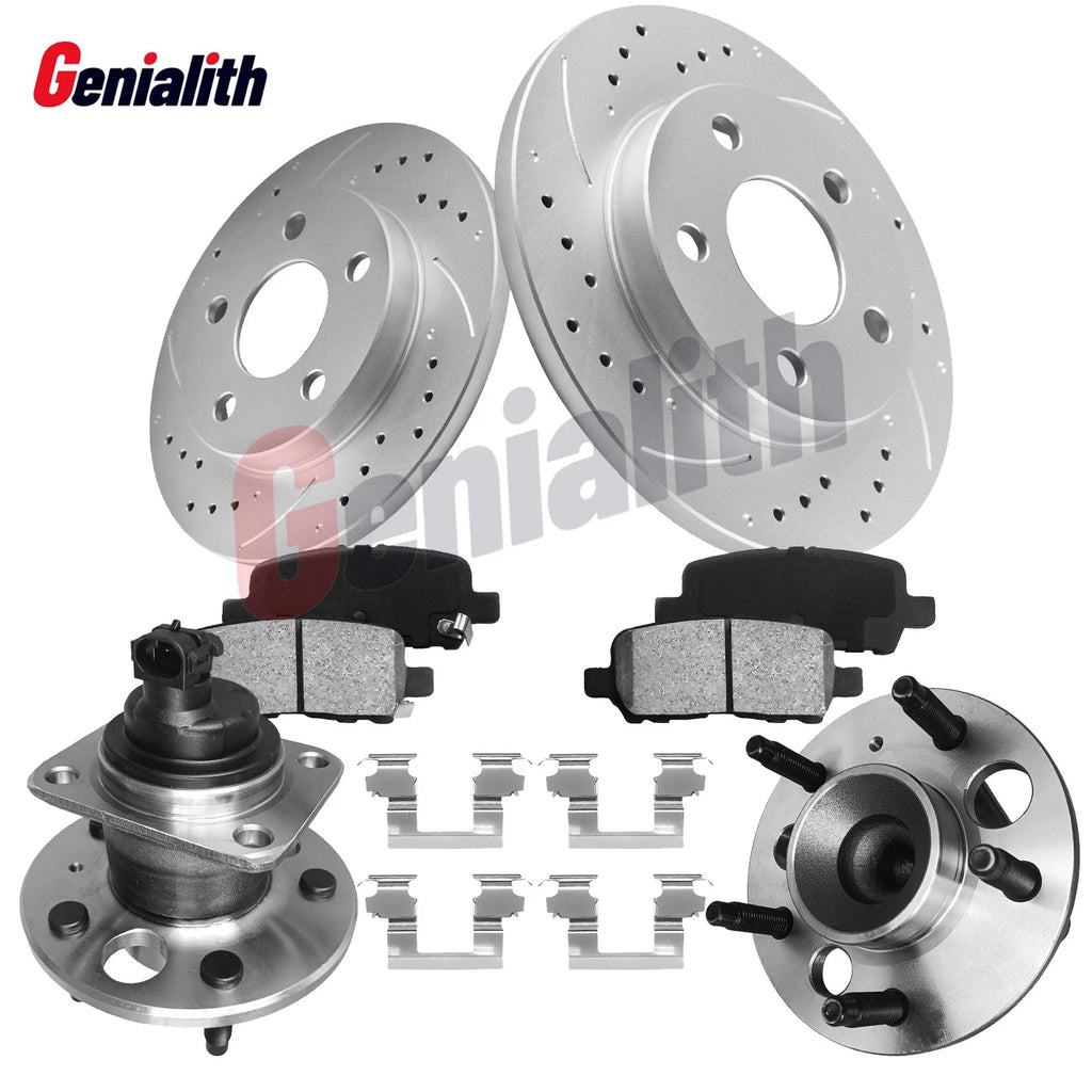Rear Drilled Slotted Brake Rotors & Ceramic Pads for Chevy Impala (2014–2020)