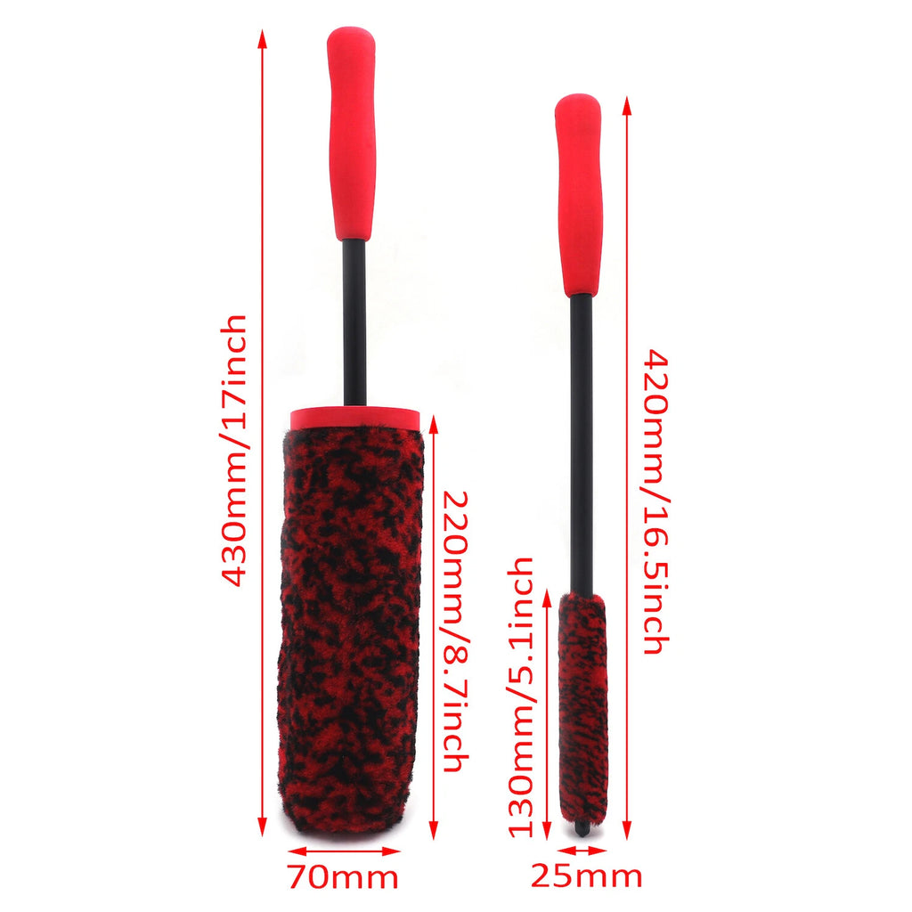 Set of 4 Soft Bristle Tire Rim Cleaning Brushes for All Cars