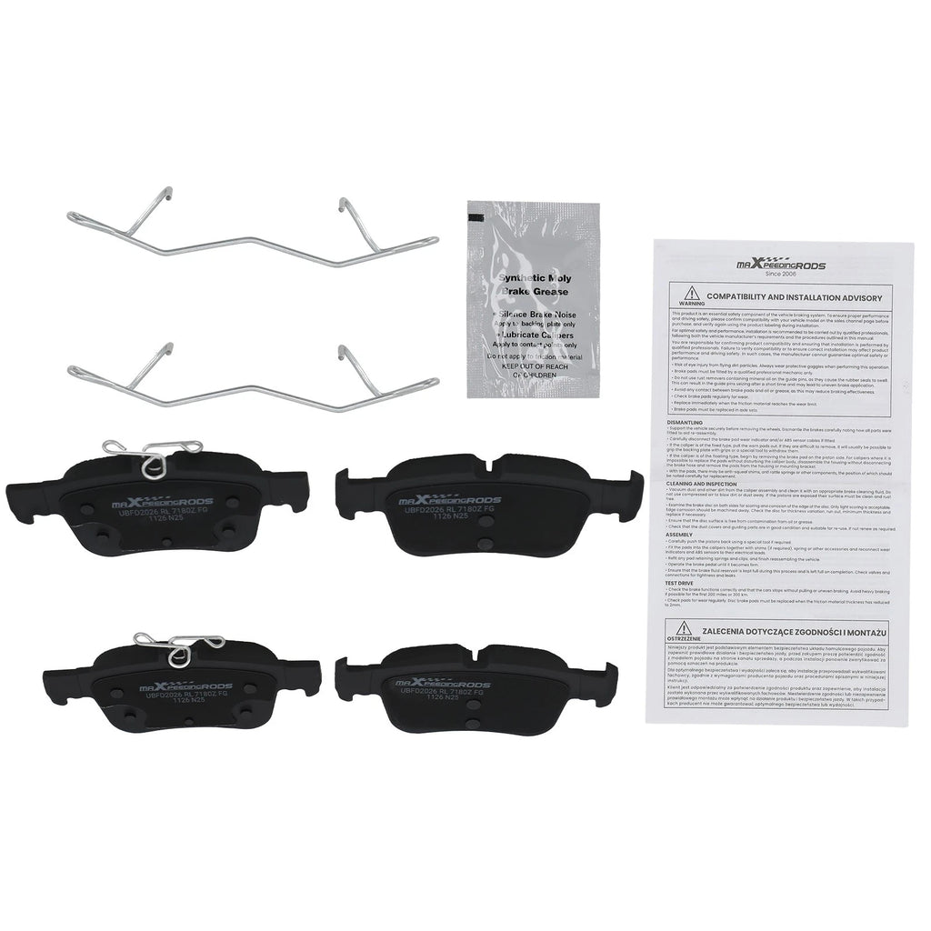 Set of Rear Ceramic Brake Pads for Ford Police Responder Hybrid (2019–2020)
