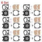 6X Carburetor Diaphragm Gasket Kit for Chainsaw 38/45/52/58 (4500, 5200, 5800)