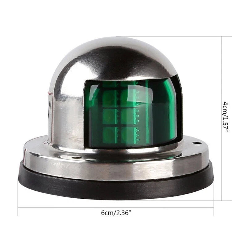 Set of 2 Stainless Steel LED Bow Navigation Lights for Marine Boat Yacht