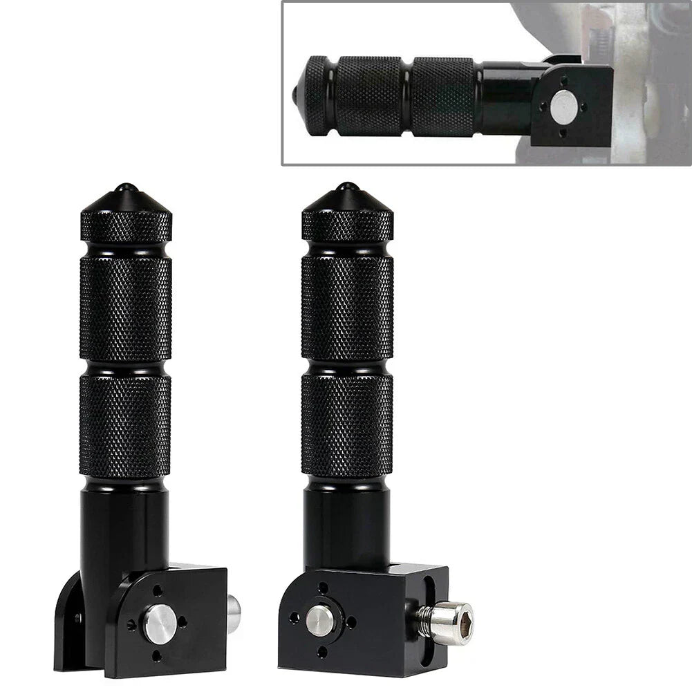 CNC Folding Rear Foot Pegs for Universal Motorcycle Bike Black  pcs