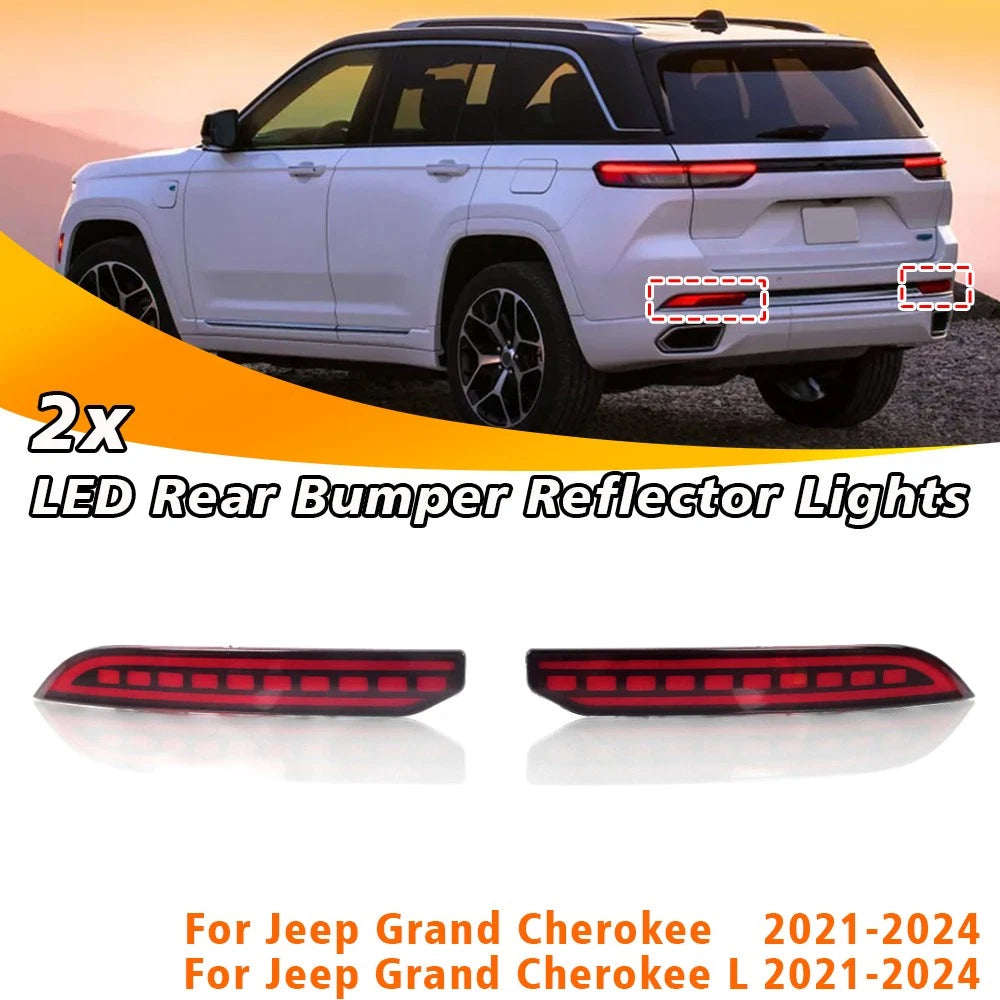 Red LED Rear Reflector Tail Light for Jeep Grand Cherokee (2022–2024)