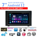 7" Android 12 Radio Stereo GPS Navigation for 2007-2011 SAAB 9-3 93