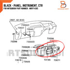 Black Radio Dashboard Panel Trim for Mitsubishi Triton Ute (1986-1996)
