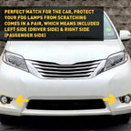 Pair Fog Light Covers for Toyota Sienna SE (2011-2017) Black Trim