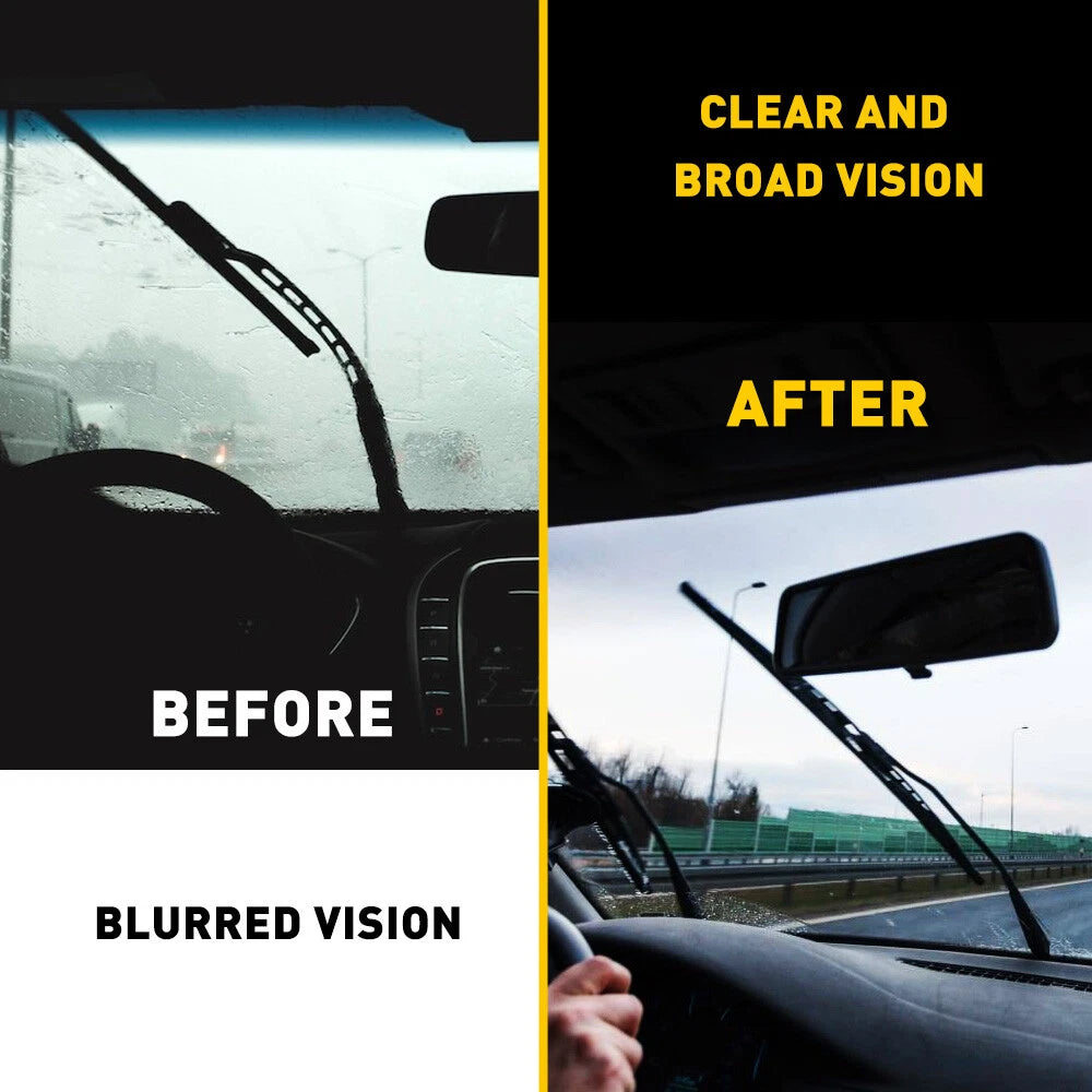 Set of 4 28" Silicone Frameless Windshield Wiper Blades for Universal Fit