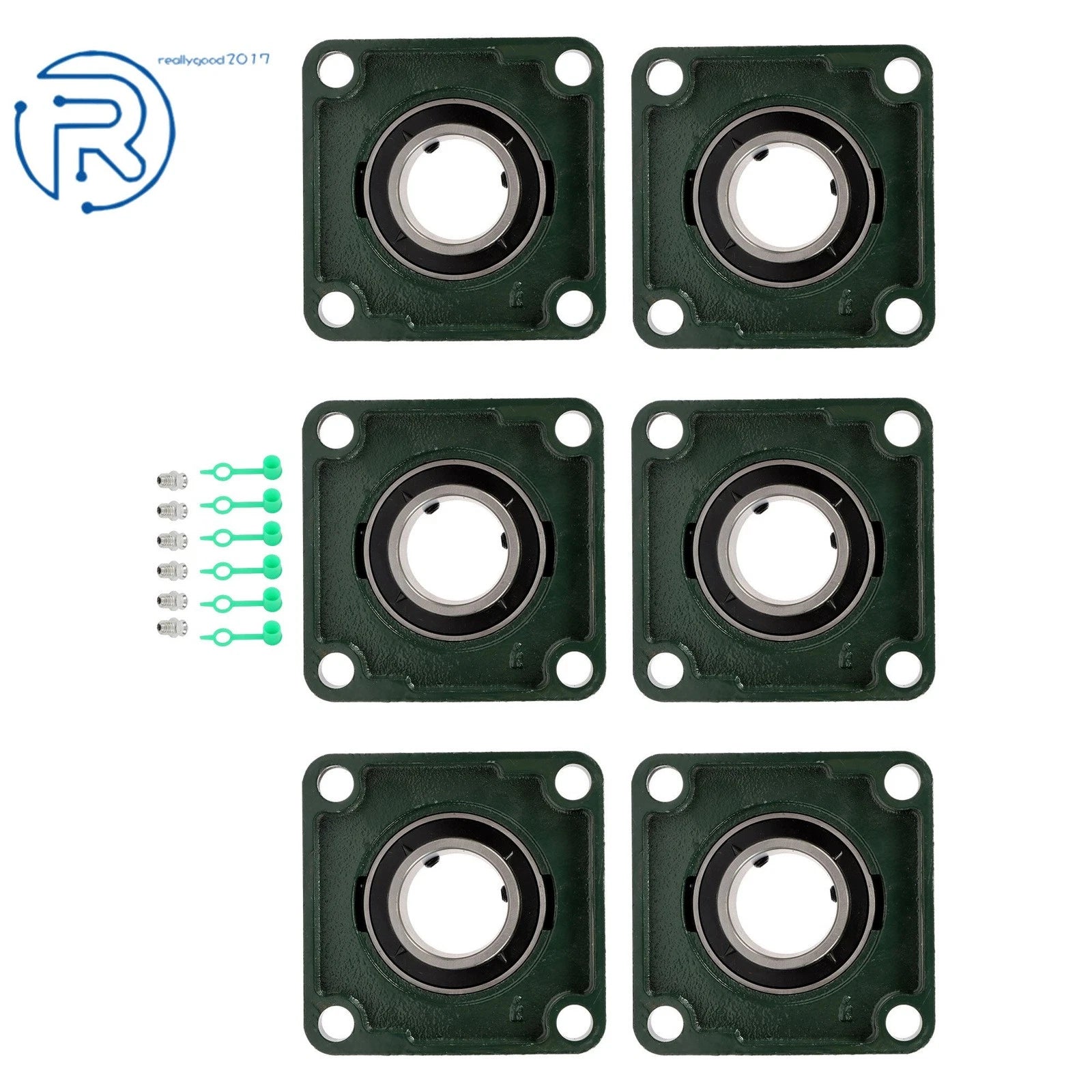 6 Pack UCF210-32 Pillow Block Flange Bearing for 2" Bore (Fits )