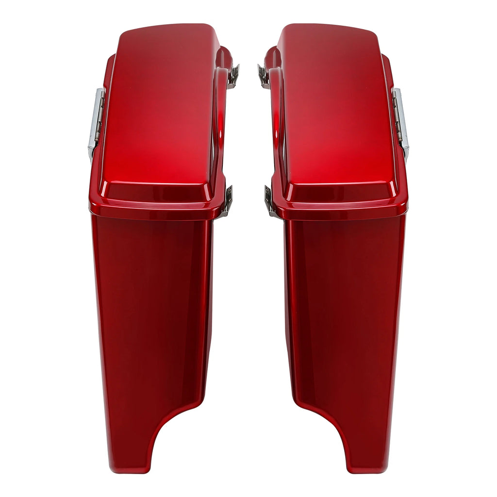 Red Stretched Extended Hard Saddlebags for Harley Touring Road King Glide (1993–2013)