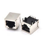 10PCS RJ45 Network Socket 8P8C Female PCB Mount Silver