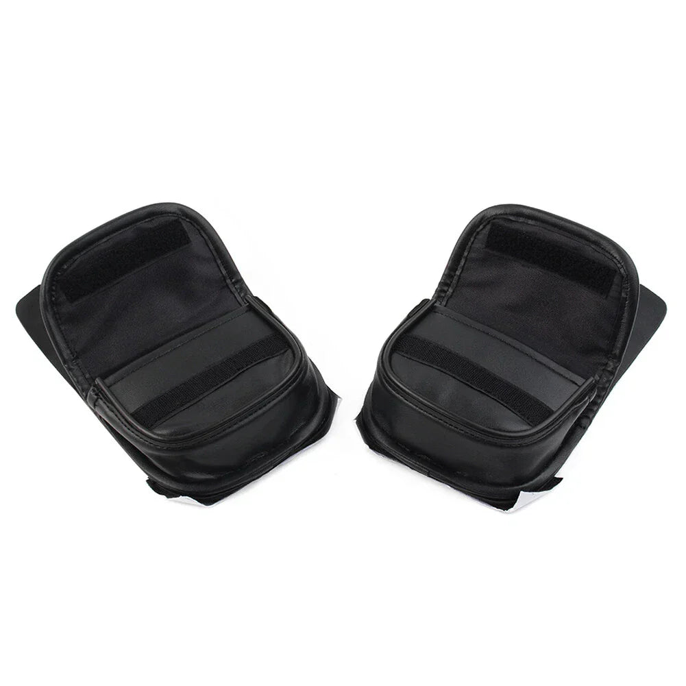 Black Dual Pouches Windshield Bags for Harley Touring Street Glide Special (2014-2023)