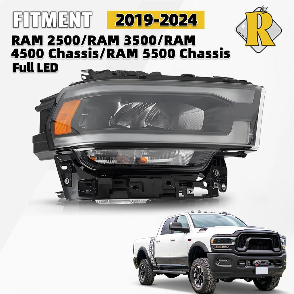 Full LED Headlight for Ram 2500 3500 (2019–2024) Right 20 21 22 23