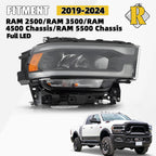 Full LED Headlight for Ram 2500 3500 (2019–2024) Right 20 21 22 23