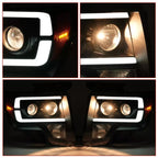Pair Black Projector Headlights with LED DRL for Ford F150 (2009-2014)
