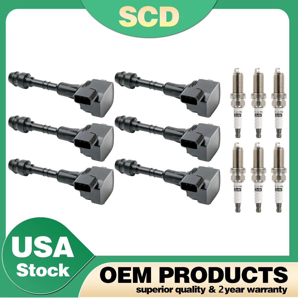 6X Ignition Coil & Spark Plug for Nissan Altima Murano Maxima NV1500 Quest (2013–2020)