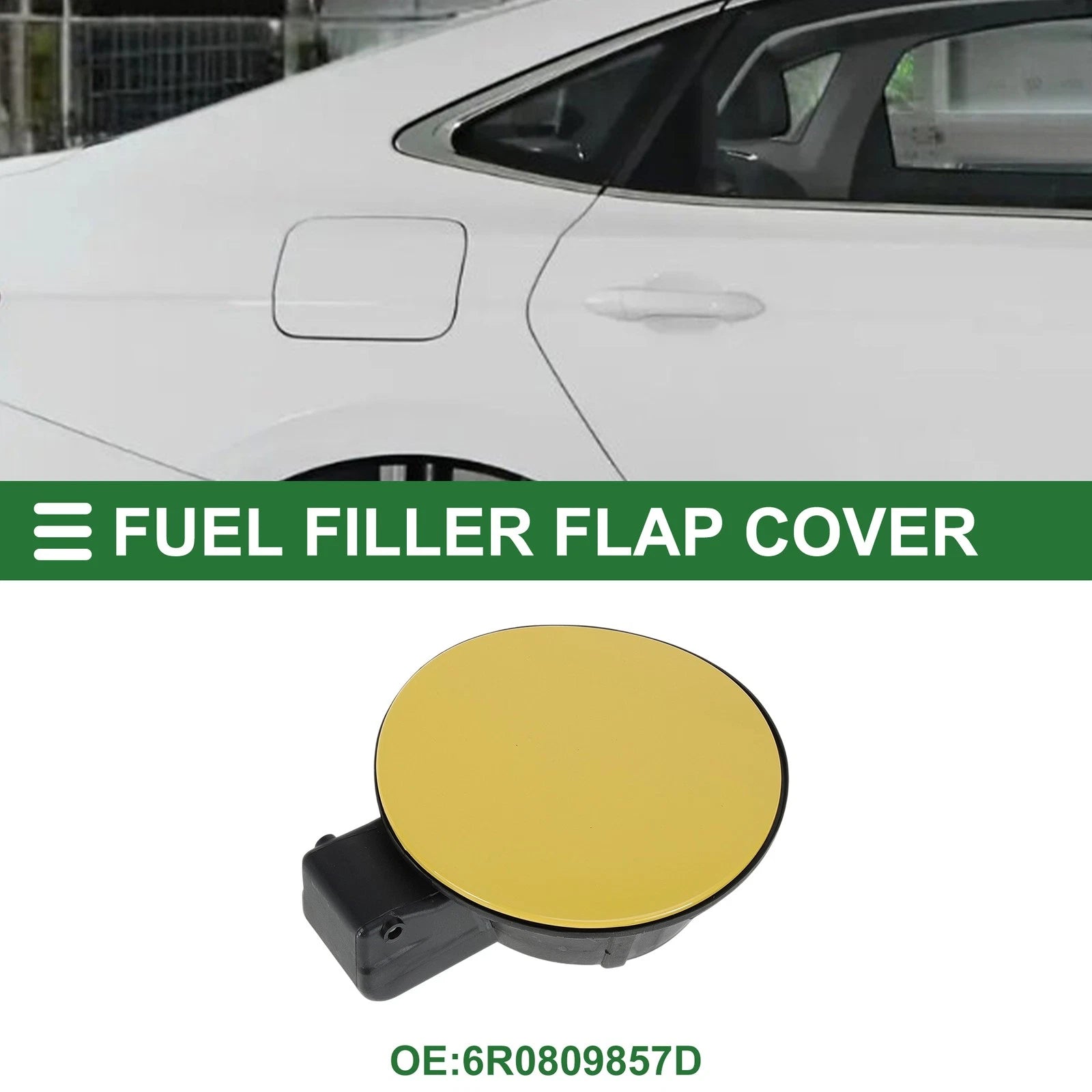 Fuel Tank Door Cap for Volkswagen Polo (2011–2018) Fuel Filler Flap Cover Yellow