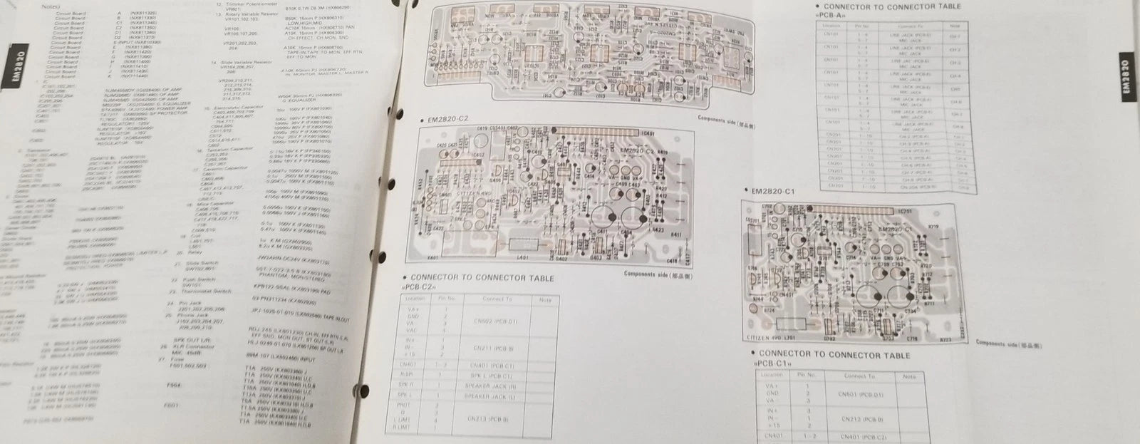 Yamaha EM2820 Service Manual and Parts List (Vintage)