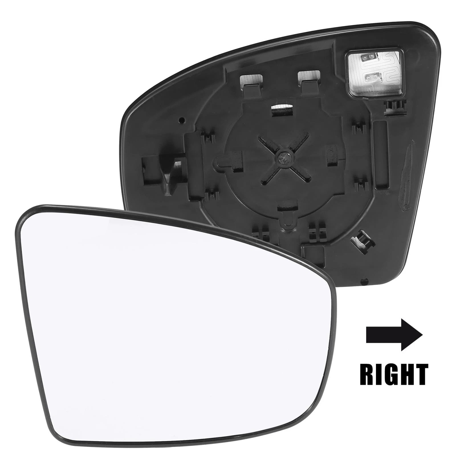 Right Side Heated Mirror Glass with Backing Plate for Nissan Murano (2009–2014)