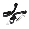 1-1/4" Gloss Black Long Angled Adjustable Highway Peg Mount Kit for Harley